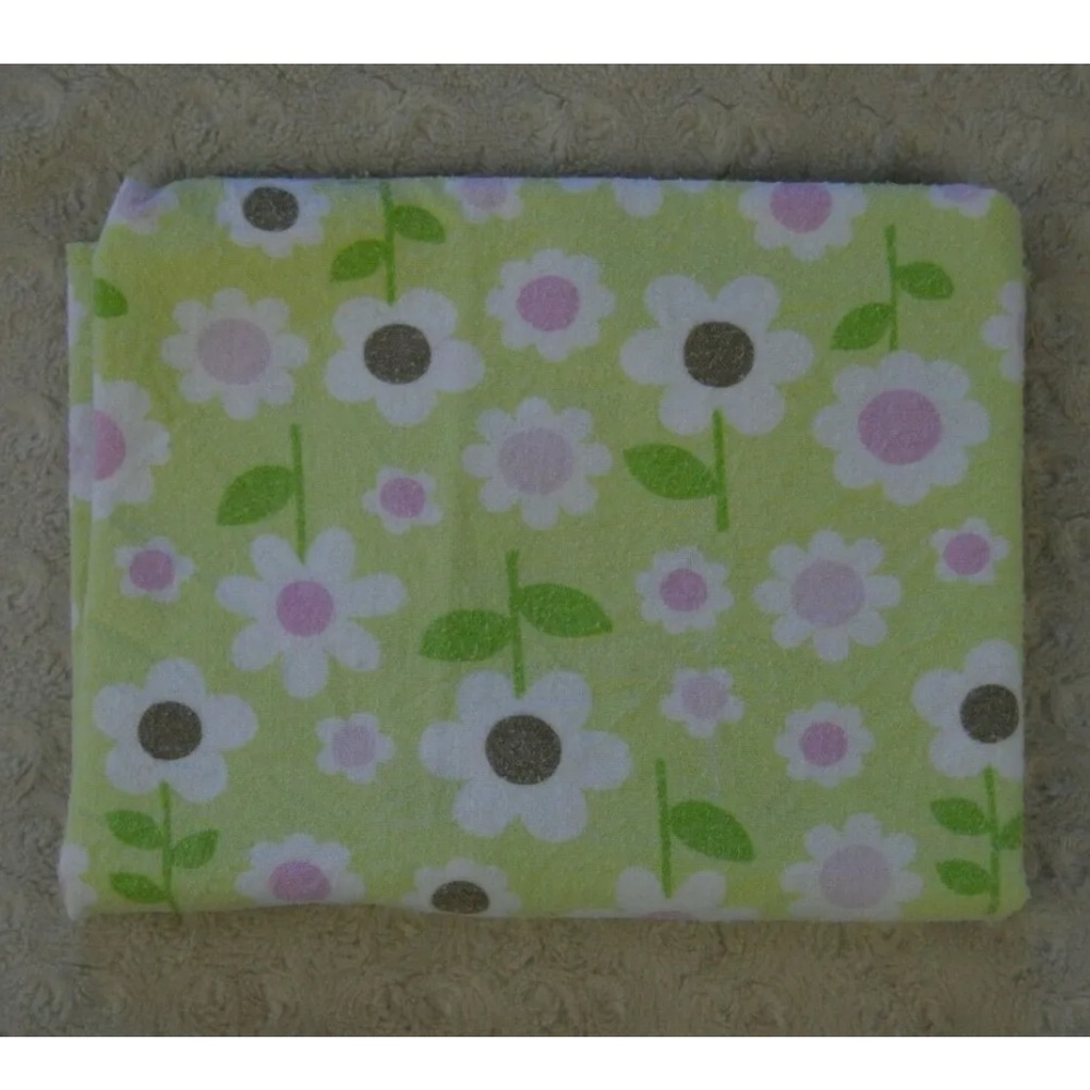 Just One You by Carter's Floral Baby Receiving Blanket Green White Pink Flowers
